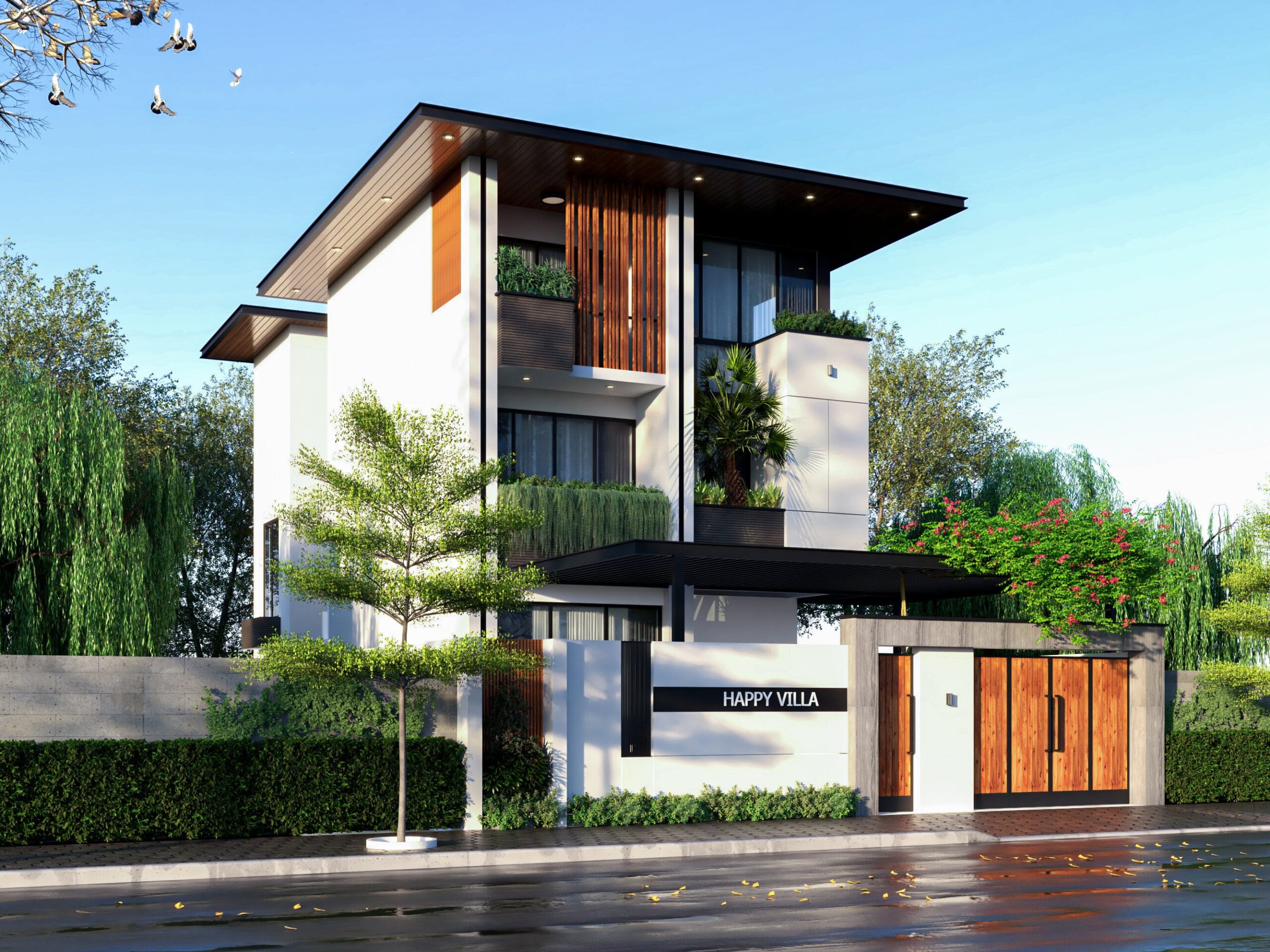 Nhà phố villa hiện đại đẹp mắt