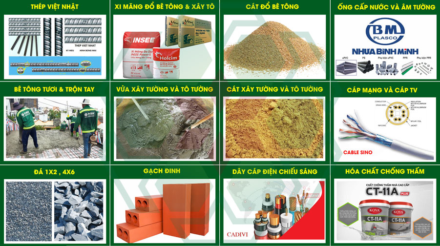 Vật liệu thô sử dụng khi xây nhà tại Quận 2